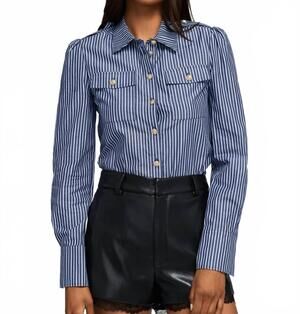 NEW GENERATION LOVE allure stripe poplin shirt in blue